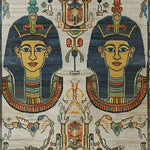 This vibrant Royal Pyramid Tapestry Hand Knotted Area Rug showcases an intricate Egyptian-inspired design, perfect for adding a touch of vintage charm to your living room. The detailed patterns and rich colors make it an exquisite choice for those seeking Persian-style area rugs for their living spaces.