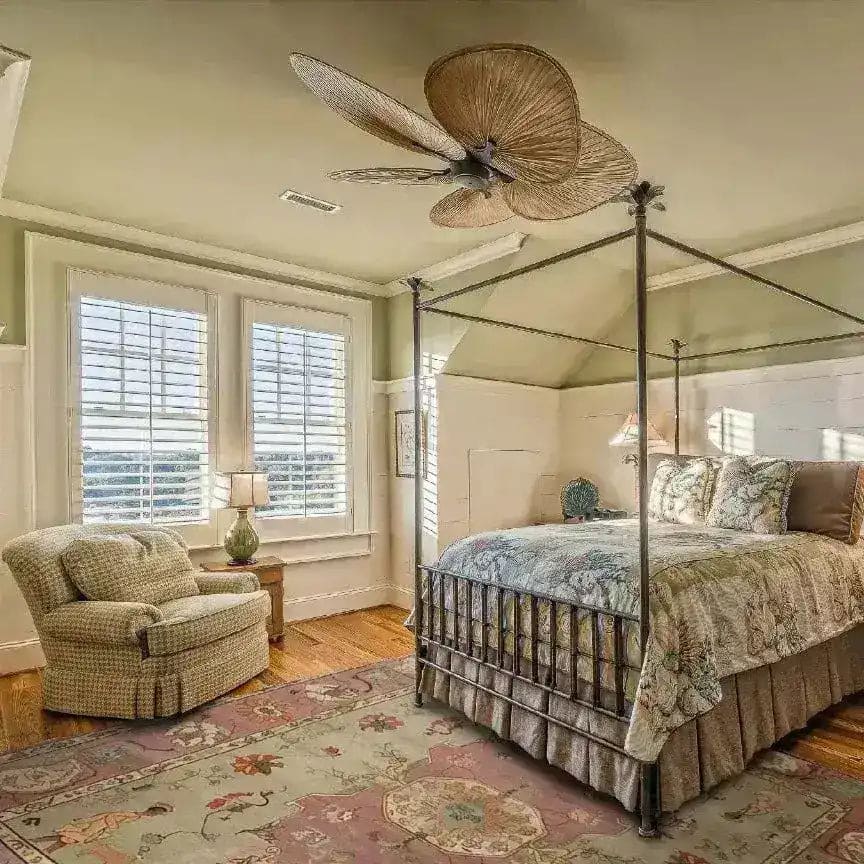 Beautiful Rustic Heritage Hand Knotted Area Rug in a cozy bedroom setting, featuring a vintage rug design that enhances the elegance of the room. This Persian-style rug is perfect for living rooms, adding a touch of timeless charm and sophistication.