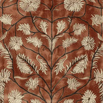 A beautifully detailed hand-tufted wool rug featuring a vintage floral design in soft cream against a rustic brown background, perfect for enhancing living room decor with a touch of elegance. This area rug adds warmth and character, ideal for those seeking quality living room area rugs with a timeless appeal.