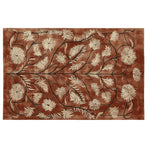 Rustic Meadow Hand Tufted Wool Rug with a vintage floral pattern in earthy tones, perfect for enhancing living room decor. This area rug features intricate detailing, making it an ideal choice for those seeking living room area rugs with a touch of elegance.