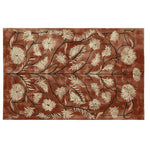 Rustic Meadow Hand Tufted Wool Rug with a vintage floral pattern in earthy tones, perfect for enhancing living room decor. This area rug features intricate detailing, making it an ideal choice for those seeking living room area rugs with a touch of elegance.