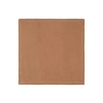 Solid terracotta-rust square rustic rust placemat flat lay on white background, plain woven fabric subtle texture