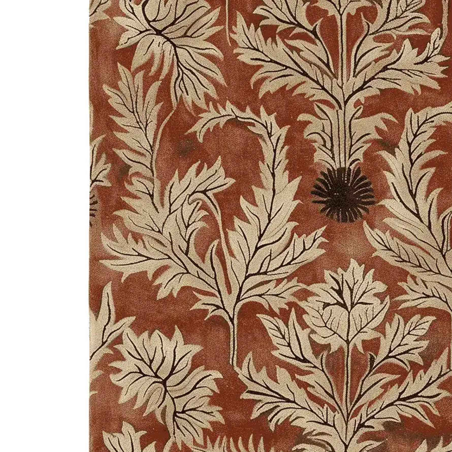 The Rustic Thistle Hand Tufted Rug showcases a beautiful vintage-inspired design with intricate thistle patterns in earthy tones. This wool rug offers a cozy and stylish addition to any living room, making it a perfect choice for those seeking large living room area rugs that combine elegance with comfort.