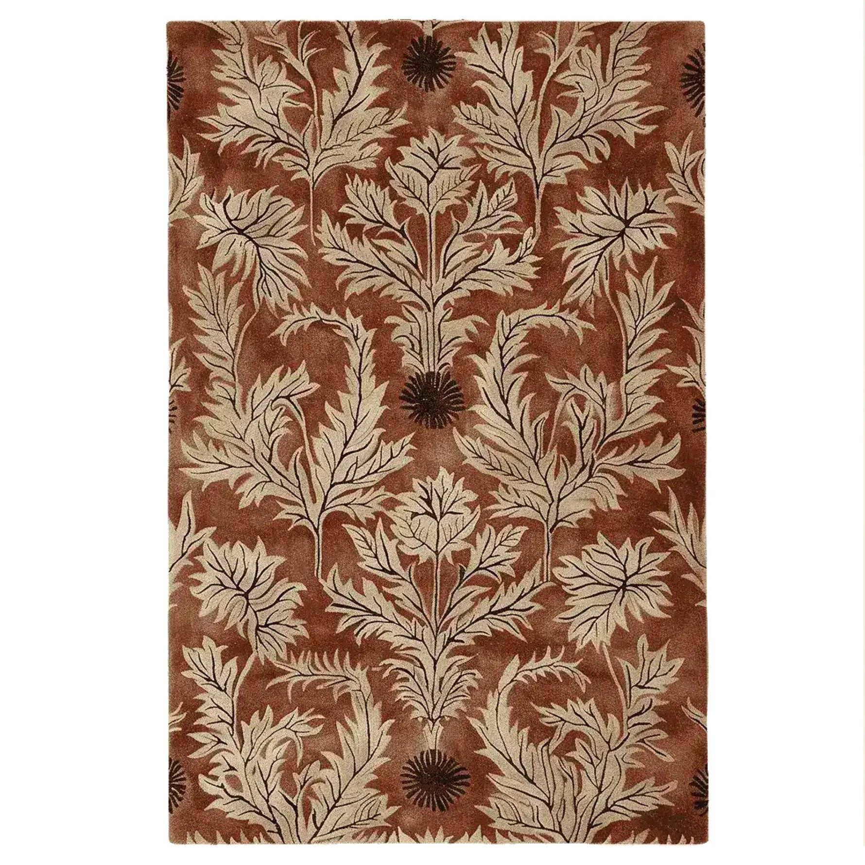 Beautiful Rustic Thistle Hand Tufted Area Rug featuring a vintage floral design in earthy tones, perfect for large living rooms. This wool rug adds a touch of elegance and warmth, making it an ideal choice for those seeking stylish living room area rugs.