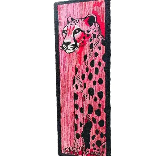 Stylish Safari Streak Hand Tufted Wool Runner Rug featuring a bold abstract tiger design in vibrant red and black colors, perfect for adding a contemporary touch to your kitchen, hallway, or living room. This area rug is ideal as a kitchen runner rug, hallway runner rug, or even a bathroom runner rug, providing both style and warmth with its luxurious wool texture.