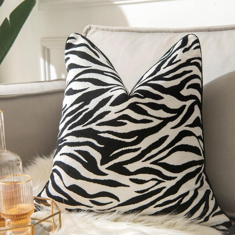 Safari Velvet Decorative Throw Pillow Cover Zebra