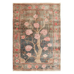 The Sakura Serenity Knotted Wool Rug features an elegant floral design, perfect as an area rug for adding a touch of nature to your living room. This 8x10 floral rug showcases intricate blossoms in soft pink hues against a neutral background, making it a stylish choice for those seeking area rugs for living room spaces.