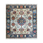 This beautiful Sand and Sea Hand Knotted Area Rug features an intricate floral design with rich colors, perfect for large living rooms. The vintage Persian rug showcases a stunning combination of reds, blues, and creams, making it an ideal choice for those looking to add a touch of elegance to their home decor. Perfect as a centerpiece in rugs for living room settings.