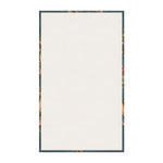 Cotton kitchen towel teal blue tigers and rose wreath horizontal print flat lay second view