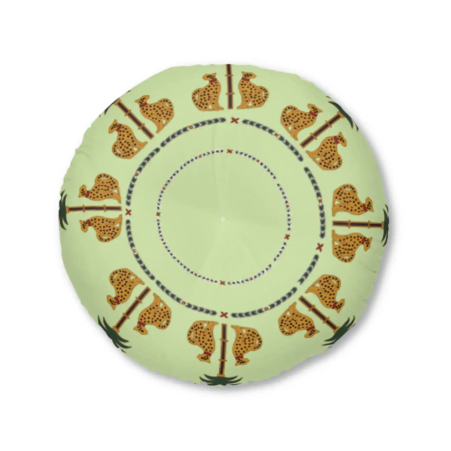 Savanna Serenade Tufted Round Floor Pillow - MAIA HOMES