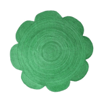 Scallop Flower Round Jute Rug - Green