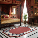 Scallop Frame Hand Tufted Wool Rug