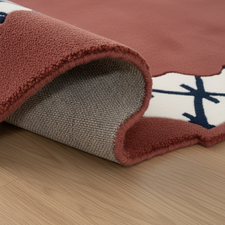 Scallop Frame Hand Tufted Wool Rug