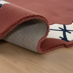 Scallop Frame Hand Tufted Wool Rug