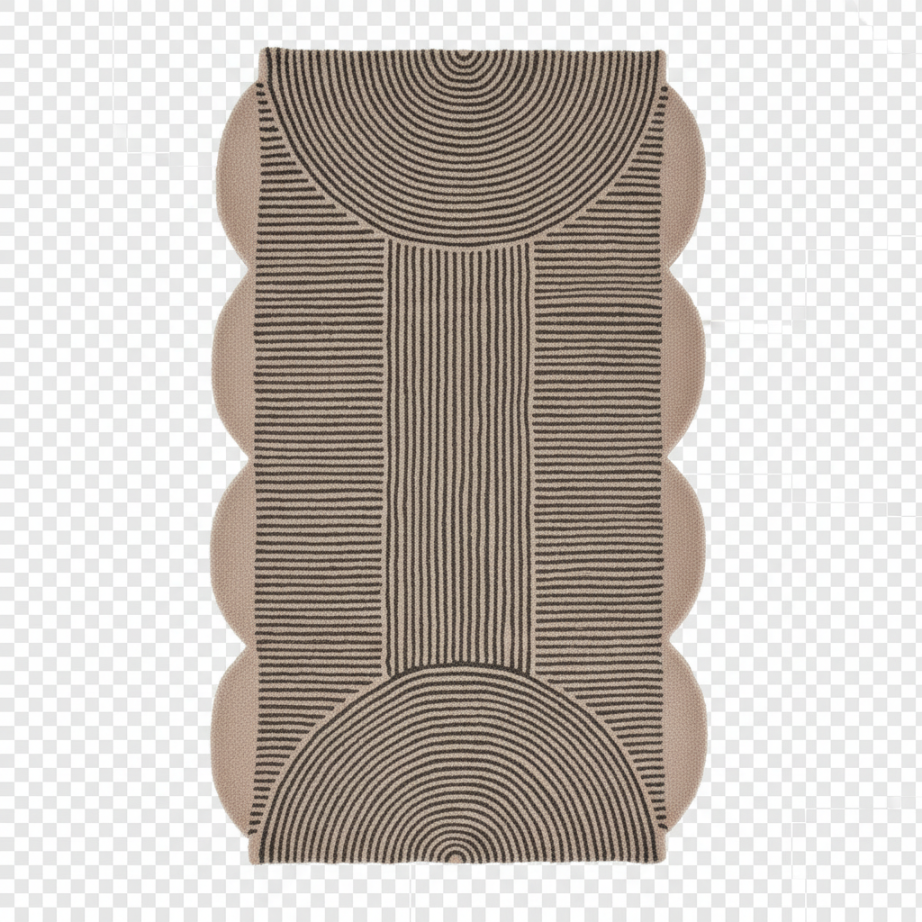 Scallop Arch Geometric Hand Tufted Wool Rug 3 x 5 ft