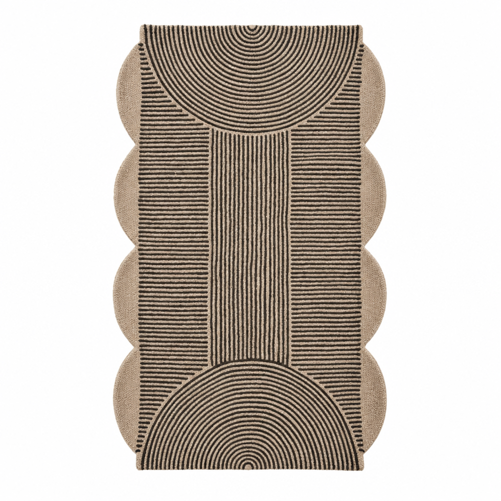 Scallop Arch Geometric Hand Tufted Wool Rug 3 x 5 ft