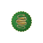 Scalloped Green Snake and Apple Round Hand Tufted Wool Rug - MAIA HOMES