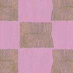 A stylish area rug featuring a scalloped leaf pattern in shades of brown on a pink background. This wool rug adds a boho touch to any bedroom or living room, perfect for those seeking unique rugs for their space.