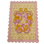 Vibrant area rug featuring a unique scalloped serpentine design, perfect for adding a touch of artistic flair to bedroom or living room spaces. This hand-tufted wool rug showcases a bold and abstract pattern, ideal for those seeking distinctive bedroom rugs or living room area rugs.