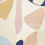 A close-up view of the Sculpted Hue Dance Hand Tufted Area Rug, featuring an abstract design in soft pastel colors, perfect for a contemporary living room. This wool rug offers a modern touch with its unique pattern, making it an ideal choice for large living room spaces.