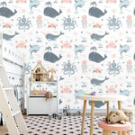 Sea Narwhal Whale and Undersea World Nursery Wallpaper Mural