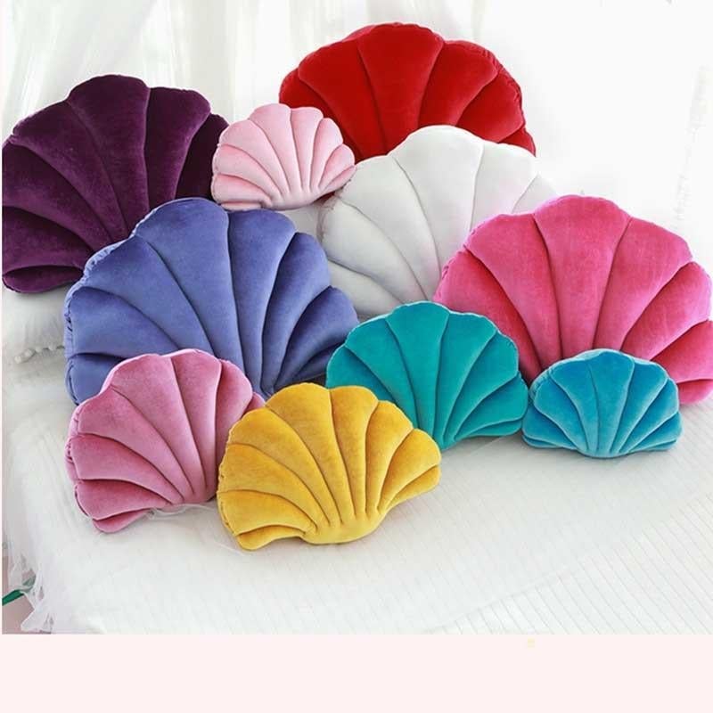 MAIA HOMES Sea Shell Plush Stuffed Pillow