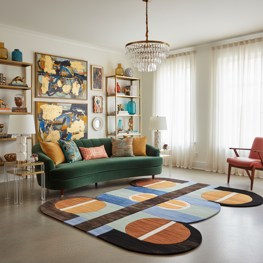 Segmented Balance Form Hand Tufted Rug