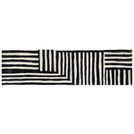 Contemporary Sentinel Pathway Hand Tufted Wool Rug with black and white geometric patterns, ideal as a hallway runner rug or kitchen runner rug. This stylish wool rug adds a modern touch to any room, perfect for use as a kitchen rug or bathroom runner rug.