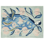 A beautifully designed hand-tufted area rug featuring an abstract floral pattern with soft pastel colors and a serene figure. This wool rug is perfect for contemporary living room spaces, offering a stylish touch to any decor. Ideal for those seeking an 8x10 living room area rug that combines artistry with comfort.
