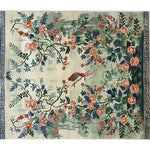 A beautifully crafted area rug featuring an intricate floral design with vibrant blossoms and lush foliage. Perfect for adding elegance to any living room, this large living room rug captures the essence of Persian rugs with its hand-knotted craftsmanship. The serene garden tapestry design creates a stunning centerpiece, ideal for those seeking a floral rug to complement their home decor.