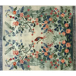 A beautifully crafted area rug featuring an intricate floral design with vibrant blossoms and lush foliage. Perfect for adding elegance to any living room, this large living room rug captures the essence of Persian rugs with its hand-knotted craftsmanship. The serene garden tapestry design creates a stunning centerpiece, ideal for those seeking a floral rug to complement their home decor.