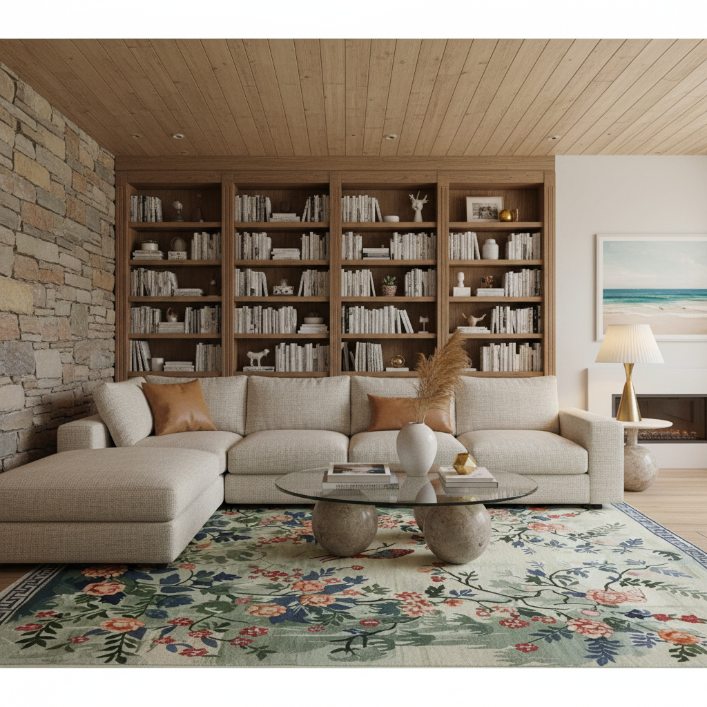 Serene Garden Tapestry Hand Knotted Area Rug