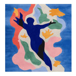 Vibrant Shadow Dance Rhythm Hand Tufted square area rug with a contemporary abstract design featuring bold colors like blue, red, green, and yellow, perfect for adding a modern touch to your living room. This wool rug showcases a dynamic silhouette pattern, ideal for those seeking artistic area rugs to enhance their home decor.