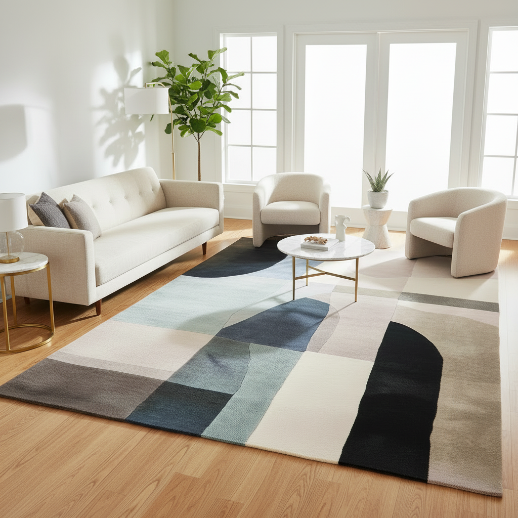 Shifting Horizon Tones Hand Tufted Rug
