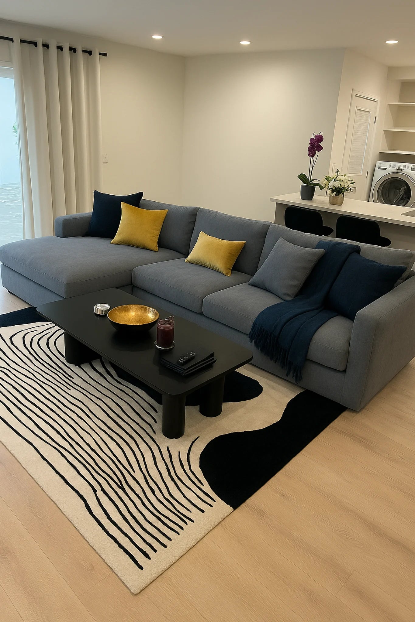 Silent Ink Paths Hand Tufted Rug