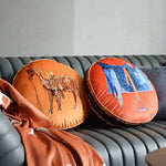Silky throw pillow featuring a decorative horse design, perfect for adding a touch of elegance to your home decor.