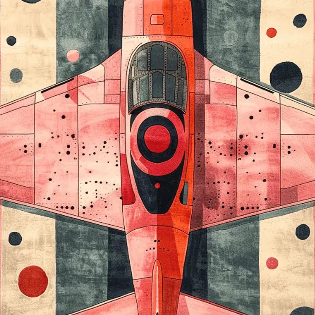 Skybound Strata Hand Tufted Viscose Rug displaying a vibrant abstract design of an aircraft from a top view. This area rug is perfect for enhancing living room area rugs with its contemporary rug style. Made from high-quality wool, it's a striking addition to rugs for living room collections.