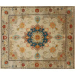 Soft Floral Harmony Hand Knotted Area Rug showcasing an intricate Persian-inspired design with vibrant floral patterns. This vintage rug is perfect for adding a touch of elegance to your living room. The 8x10 size makes it ideal for spacious areas, offering a blend of traditional and modern aesthetics that complement any decor.