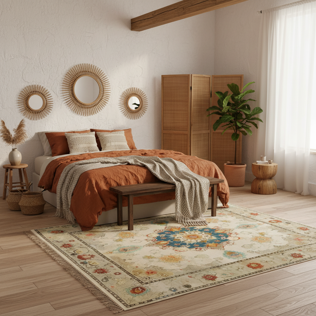Soft Floral Harmony Hand Knotted Area Rug