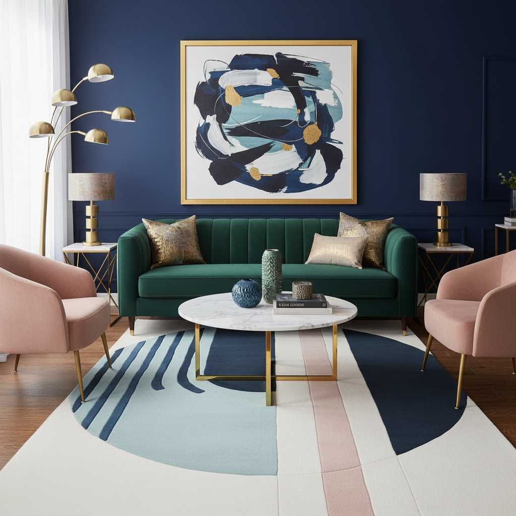 Soft Geometry Flow Hand Tufted Rug