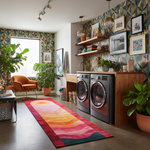 Solar Flame Waves Hand Tufted Runner Rug