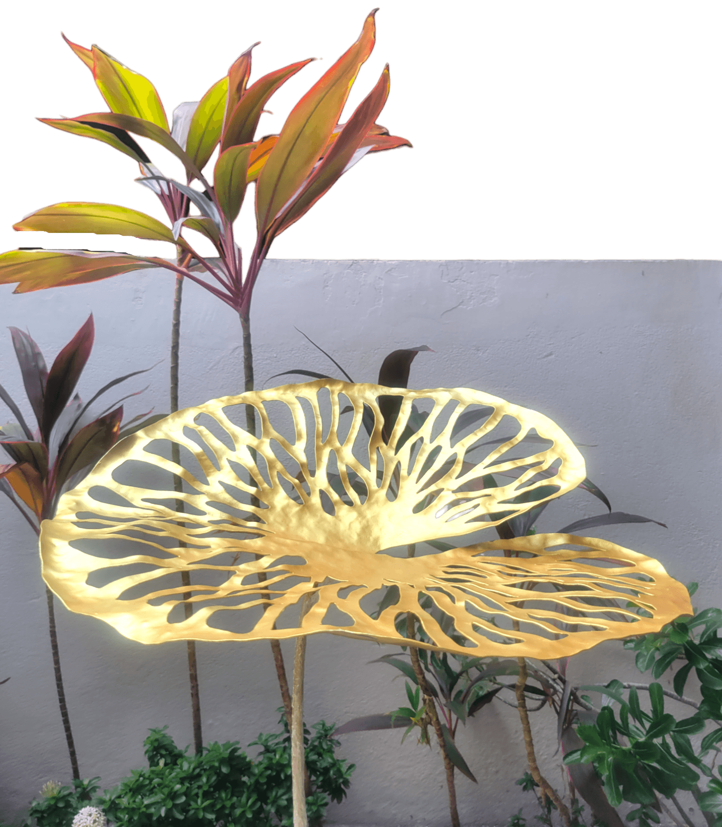Solid Brass Lotus Leaf Decorative Tree - MAIA HOMES