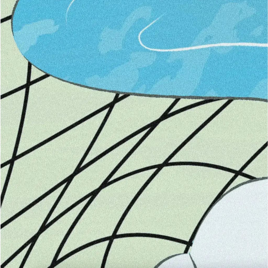 Close-up view of the Space Time River Flow Hand Tufted Wool Rug, showcasing its abstract design. This area rug, ideal for living room rugs 8x10, features intricate patterns and a soothing color palette perfect for a Bedroom or Living room. Made from high-quality wool, it adds elegance to any space.