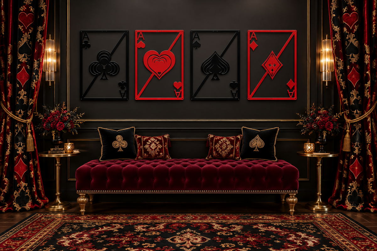 Spade Heart Diamond Club Aces Metal Wall Art