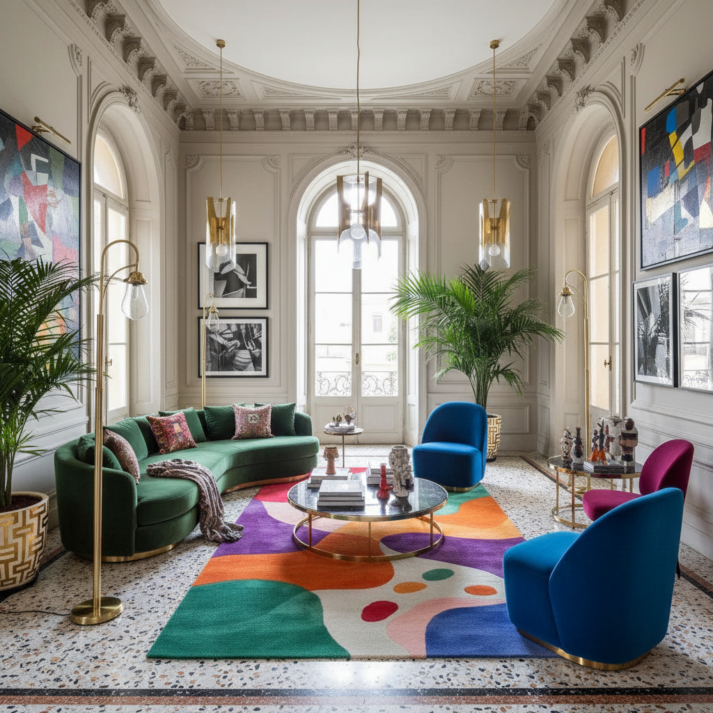 Spectrum Shapes Hand Tufted Rug Runner