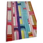 Vibrant Spectrum Stripe Hand Tufted Area Rug in a colorful abstract design, perfect for large living rooms. This contemporary wool rug, ideal for an 8x10 space, adds a bold touch to any living room setting.