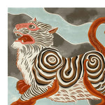 This area rug features a striking abstract design of a tiger with spiral patterns. The contemporary wool rug showcases bold colors and intricate details, perfect for adding a touch of elegance to living room area rugs. Ideal for spaces needing an artistic flair, this living room rug in 8x10 size adds both style and comfort.