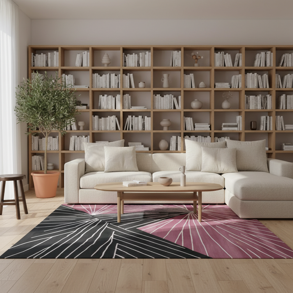 Splash Stripe Scene Hand Tufted Rug