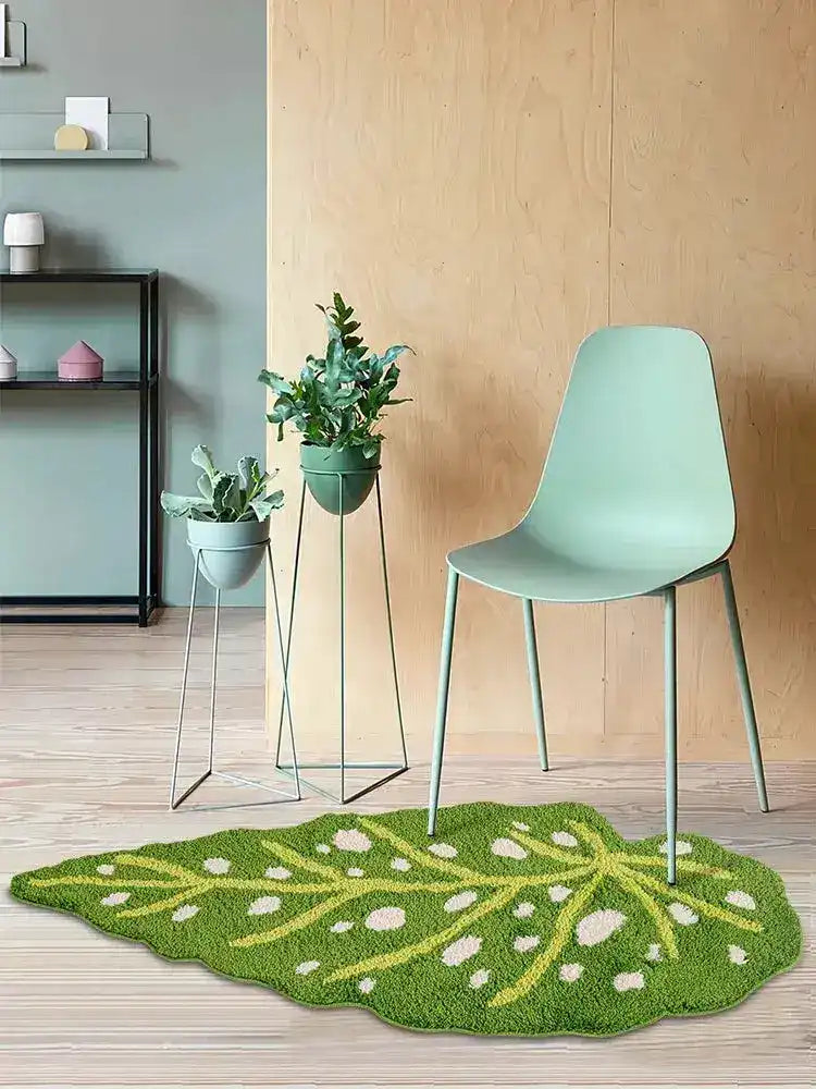 Spotted Begonia Leaf Art Tufted Bath Rug - 1001 KNOTS