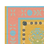 Close-up view of the Spring Blossom Traditional Hand Tufted Area Rug, highlighting its vibrant floral design with intricate patterns. Perfect for adding a touch of elegance to dining rooms, living rooms, or boho spaces. This wool rug features a harmonious blend of colors ideal for formal dining room rugs and living room decor.